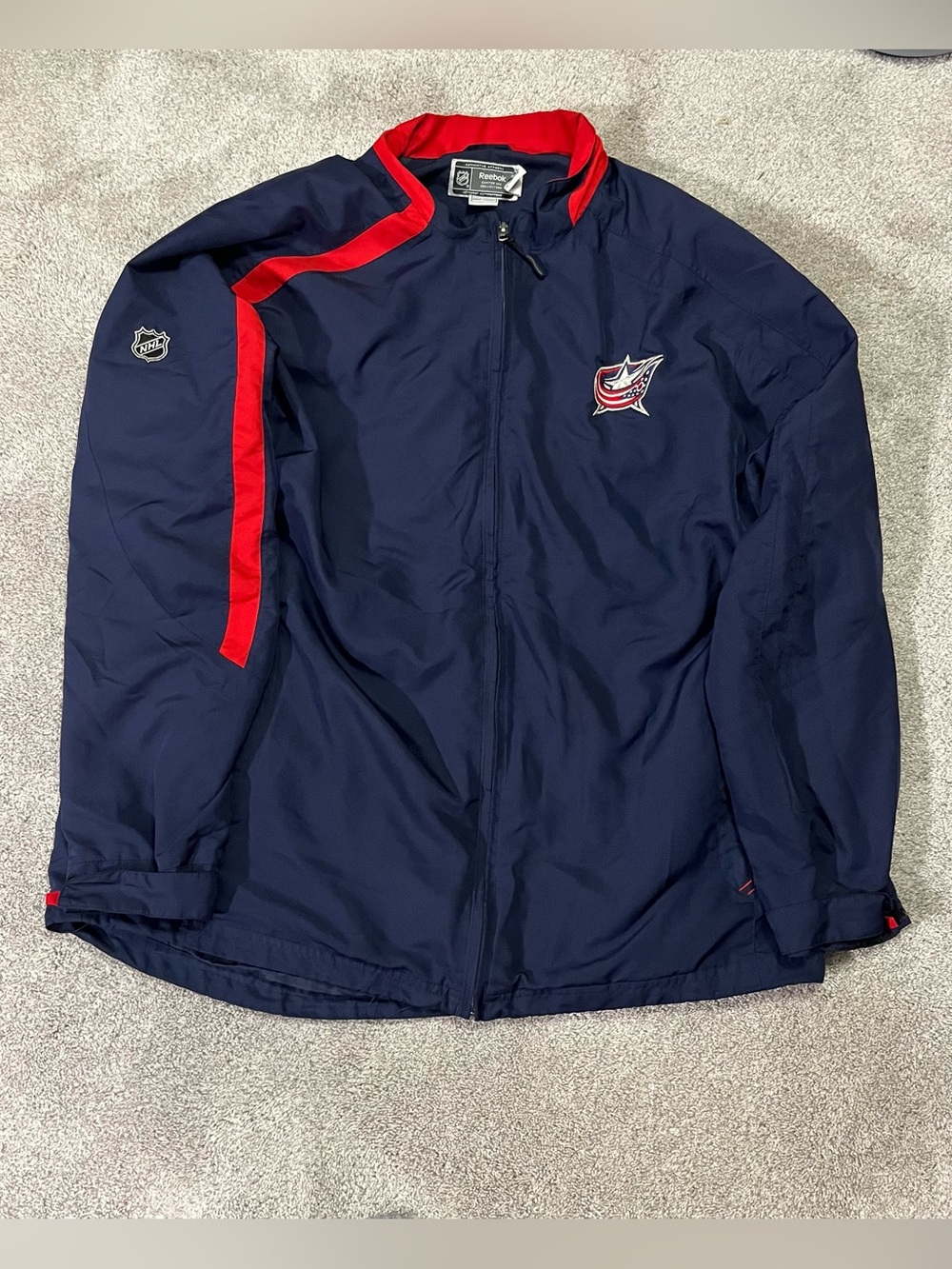 Reebok Columbus Blue Jackets Pullover Jacket Large NHL Windbreaker Pullover